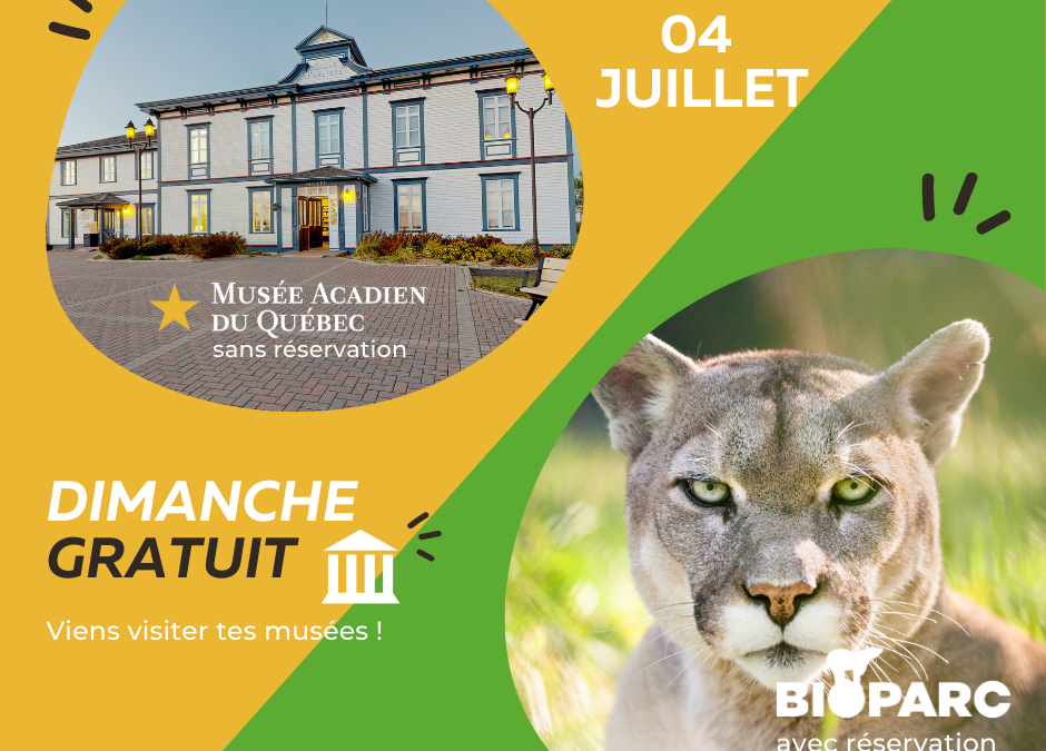 4 juillet · Visite gratuite du Musée et du Bioparc