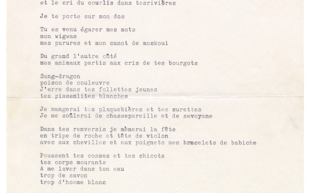 Poème de Françoise Bujold « Une fleur debout dans un canot » | Poem |