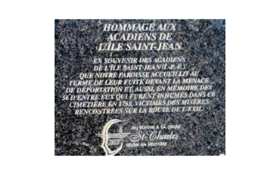 Plaque Hommage aux Acadiens de l'Île Saint-Jean