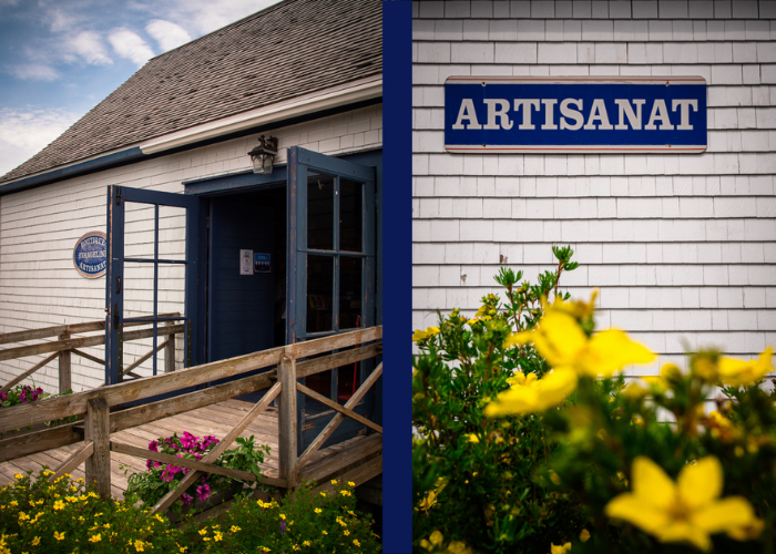 Boutique Évangéline sur le site du Musée acadien du Québec.